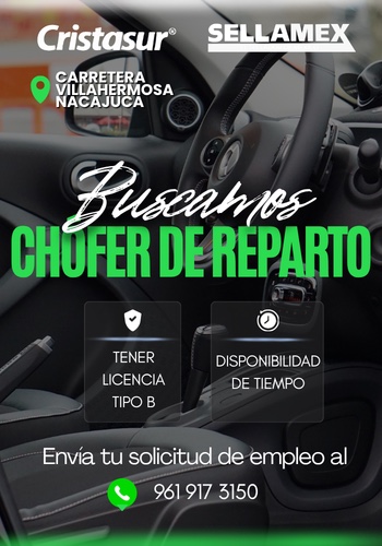 Vacante Chofer - Villahermosa